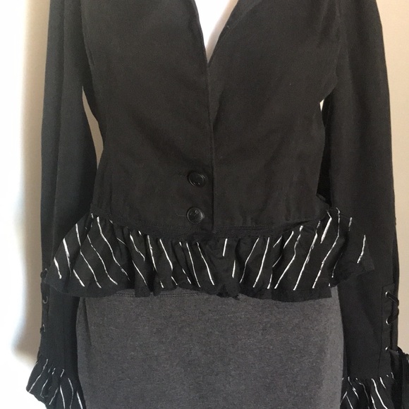 Nightmare Before Christmas Black with Ruffle Trim Jacket ONLY - Picture 4 of 12